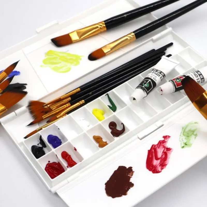 

Палетка акварельных красок с 24 ячейками, пустая Палетка, лоток для краски, коробка для акварельных, масляных, акриловых красок