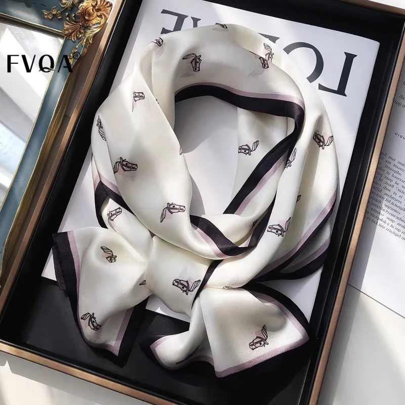 

2021 spring Korean version of all-match women scarf silk hand-feel double-sided printing scarf thin section scarf 15x150cm