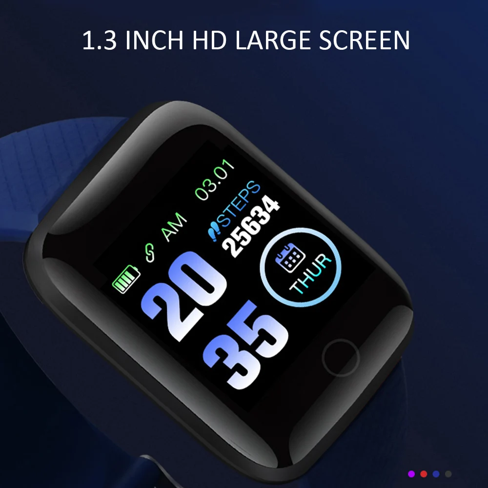 

116Pus Smart Watch Adult Kids Sport Waterproof Wristband Bluetooth Bracelet Heart Rate Monitor Fitness Tracker Blood Pressure