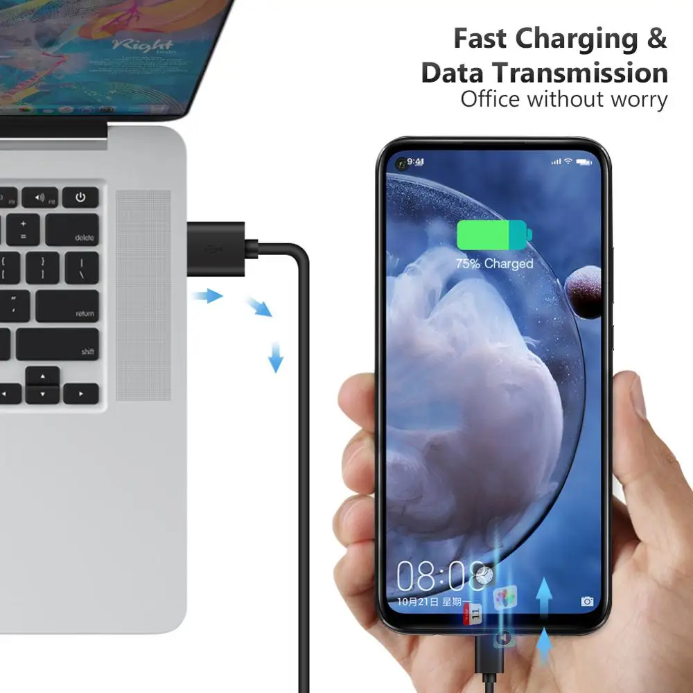 Кабель USB Type C для быстрой зарядки 3 А зарядное устройство телефона кабель