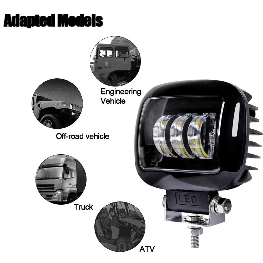 2 шт./1 шт. квадратный светодиодный рабочий светильник автомобильный головной