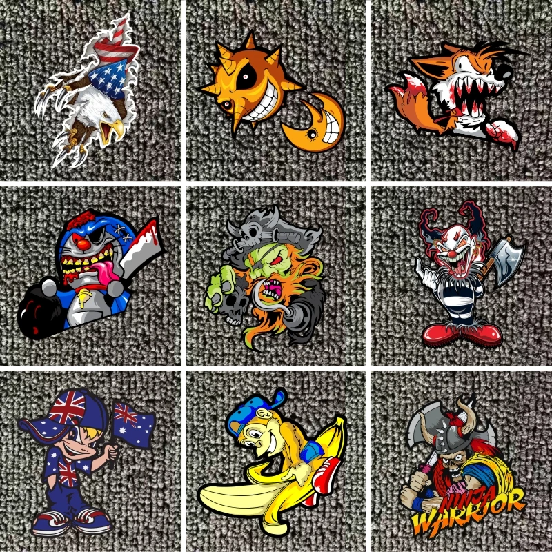 

small size cartoon waterproof reflective PVC sticker is suitable for car motorcycle electric car suitcase refrigerator