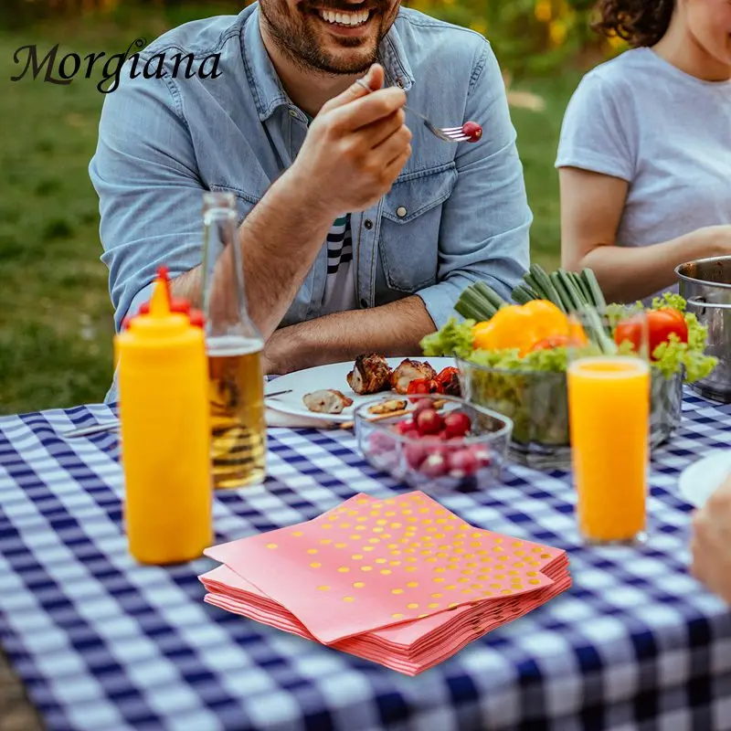 

Morgiana Table Napkins Square No Dust Pocket Toughness Advanced Disposable Handkerchief for Wedding Birthday Party Hotel