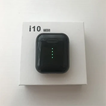 Новинка i10 tws 1:1 Оригинальные Bluetooth наушники беспроводные наушники сенсорные вкладыши bluetooth 5,0 гарнитура для всех смартфонов - Цвет: Черный