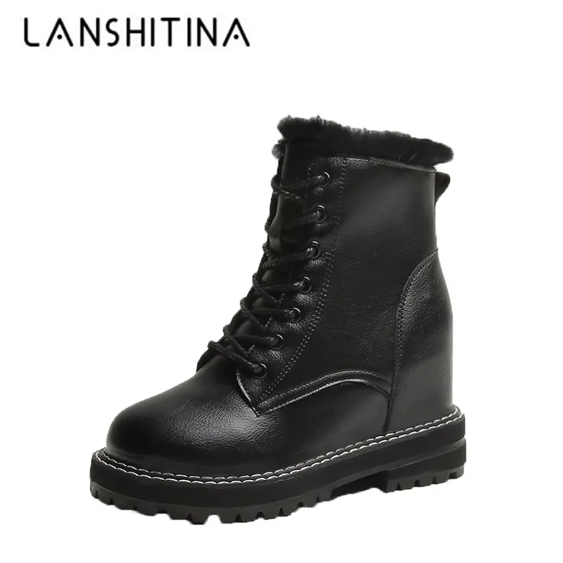 Женские мотоциклетные ботинки зимние теплые меховые кроссовки на платформе 7 5 см