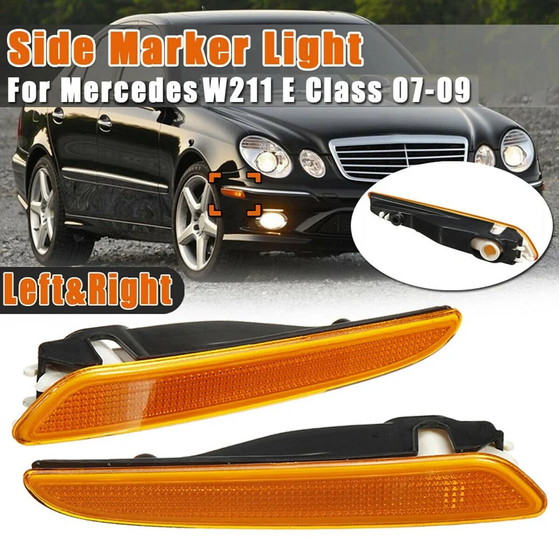 Pair Front Bumper Side Marker Light Turn Signal Lamp For Mercedes Benz W211 E-Class E320 E350 E550 E63 2007-2009 |