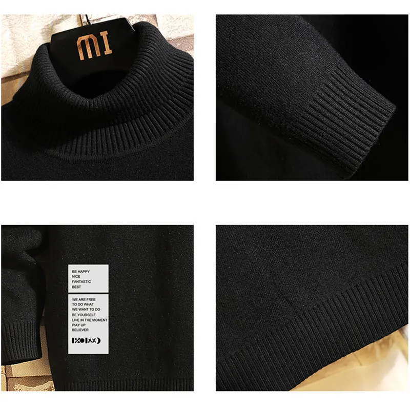 

5XL Casual Men'S Winter Turtleneck Sweater Plus Fleece 2021 Trend Autumn Fashion Knit Sweater High Street Homme Loose Pullovers