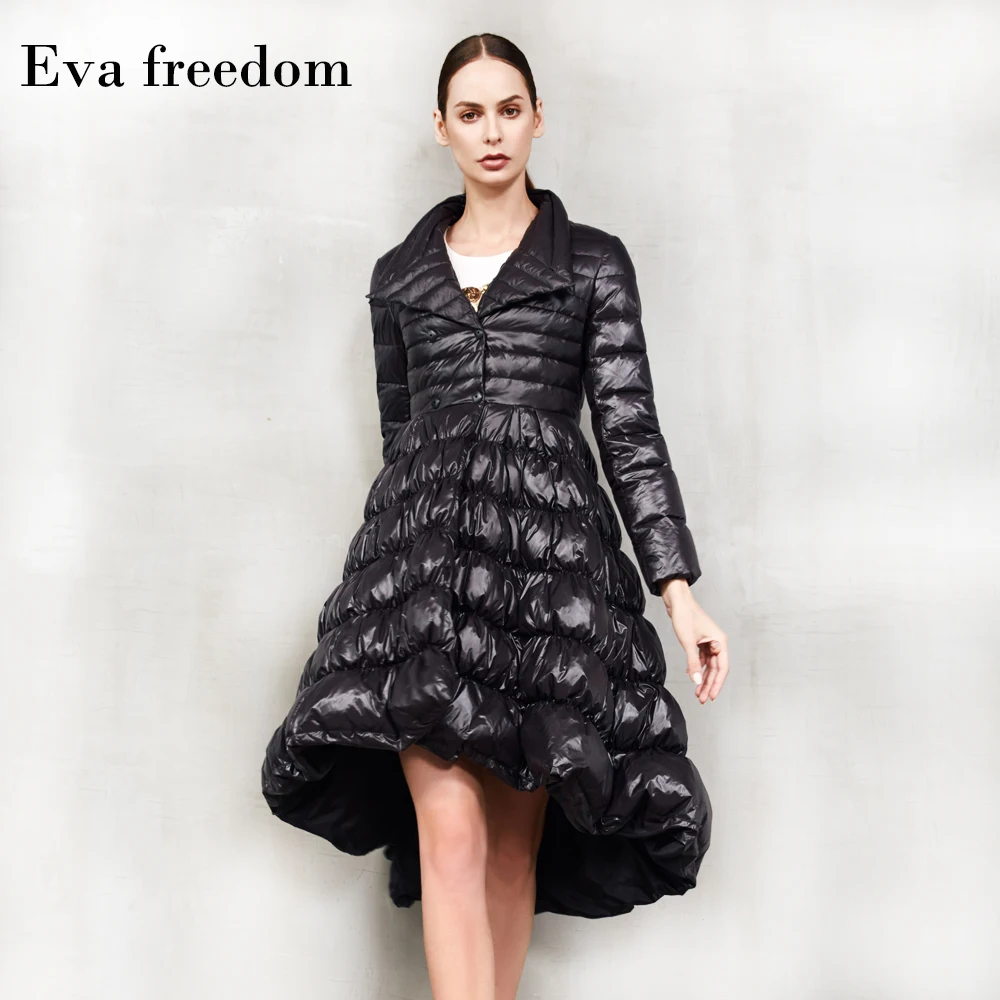 Женская пуховая парка с пышным белым утиным пухом модная зимняя длинная