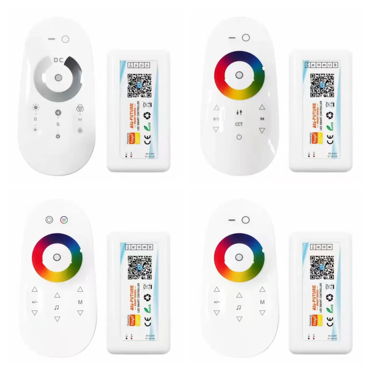 

DC5-24V 12V Led Smart Wifi Controller Tuya Wireless Single Color/CCT/RGB/RGBW/RGBCCT Voice Control For SMD5050 Led Strip Light