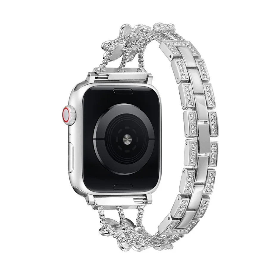 

Crystal Bling Metal Strap for Apple Watch Band 42mm 44mm 40mm IWatch Series SE 6 5 4 3 2 1 Luxury Diamond Stainless Replacement