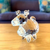 crystal sheep figurine miniatures handmade glass craft animal paperweight for house ornaments home decor kid gift christmas