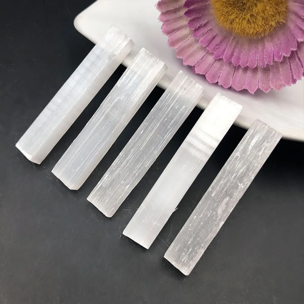1pc Natural Selenite Stick Raw Crystal Mineral Healing Stone Reiki Gift Chakra Gypsum Crafts Home Room Decoration Accessories - купить по
