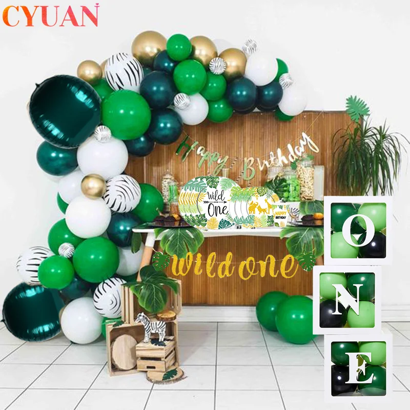 

Wild One Birthday Party Decor Balloon Arch Garland Banner Safari Jungle Decor Baby Shower Boy 1 2 3 4 5 Birthday Decoration Kids