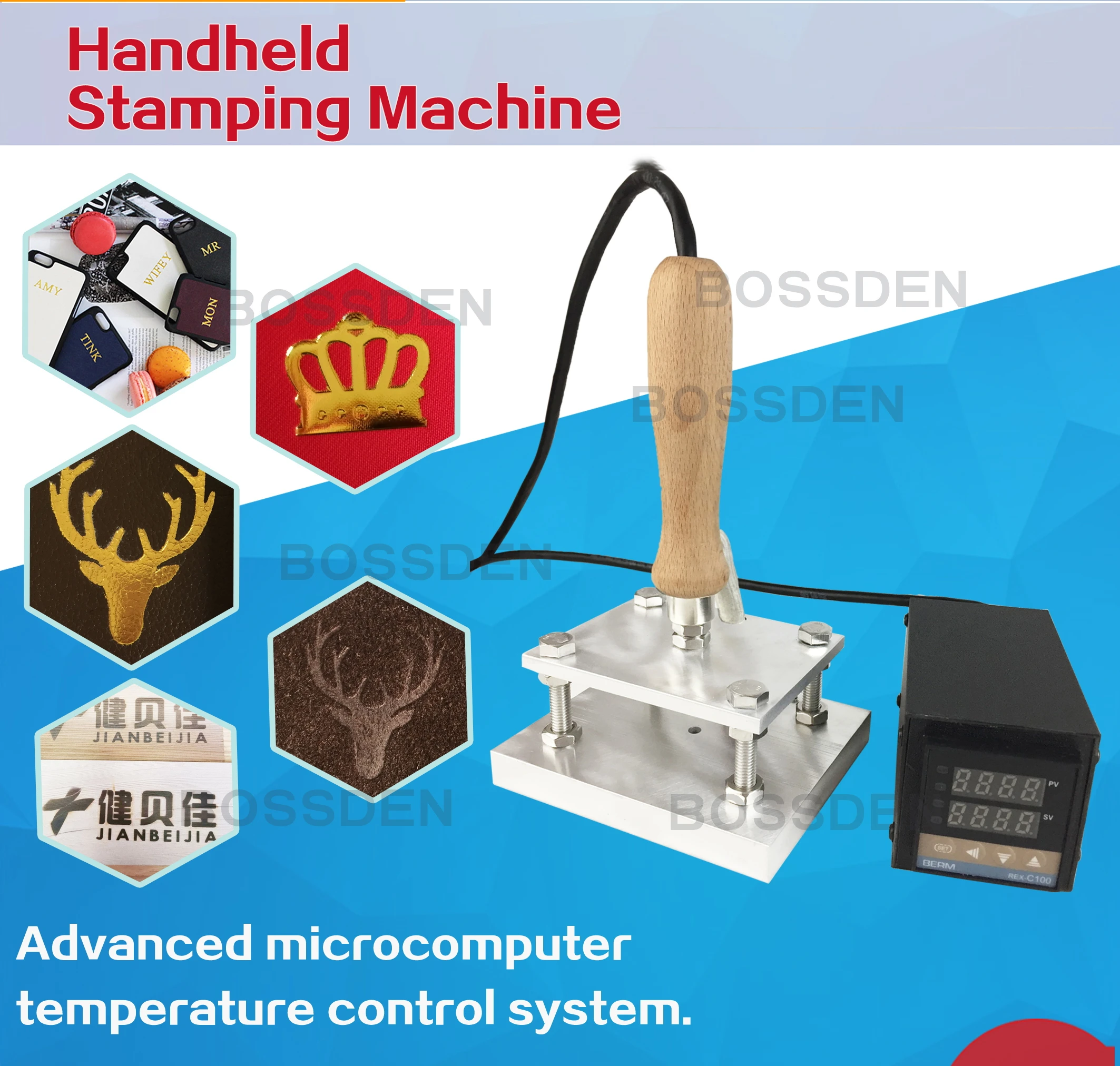 BOSSDEN машина для горячего тиснения фольгой ручной кожаный рельефный инструмент