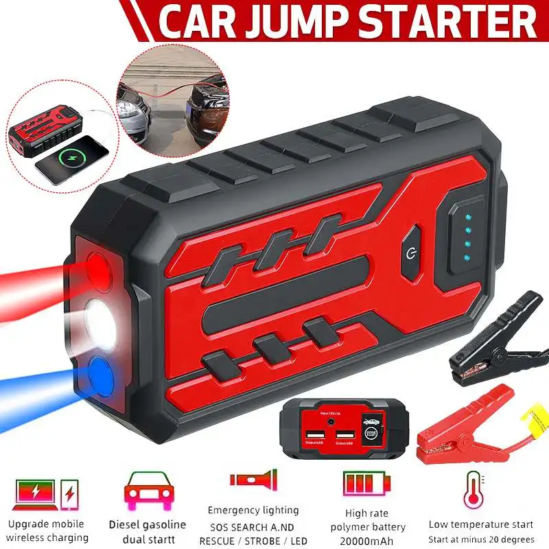 

J10 20000mah Power Bank Car Jump Starter Portable Car Booster Battery Charger 12V Starting Device Diesel Car Starter booster