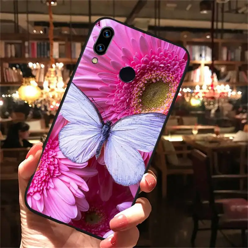 

Flowers butterflies Phone Case For Xiaomi Redmi note Mi Huawei honor P smart 8 9 10 S T 20 30 40 lite Pro x