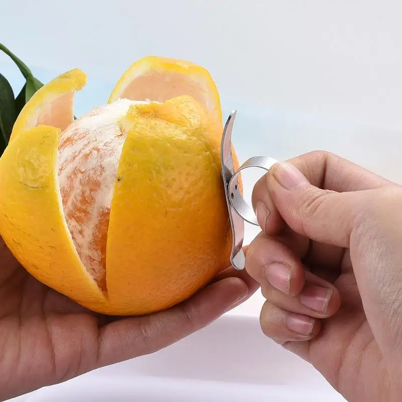 

1pc Orange Peelers Easy Open Orange Peeler Stainless Steel Lemon Parer Citrus Fruit Skin Remover Slicer Peeling Kitchen Gadgets