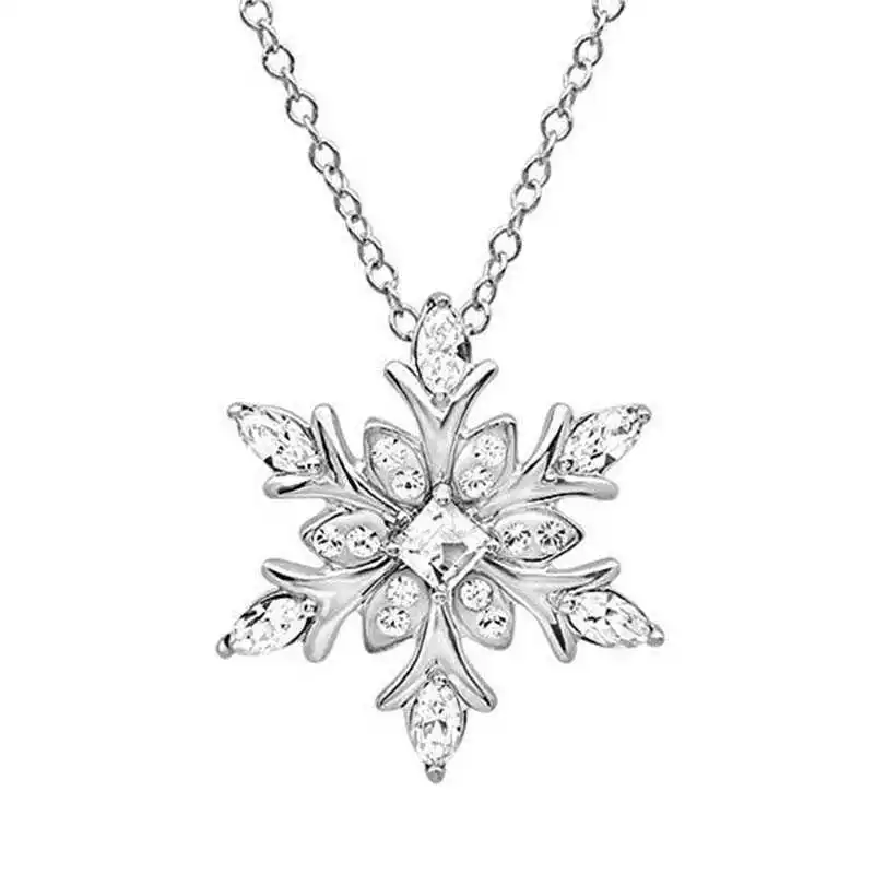 Женское блестящее ожерелье с синим цветком и цирконием колье блестящим