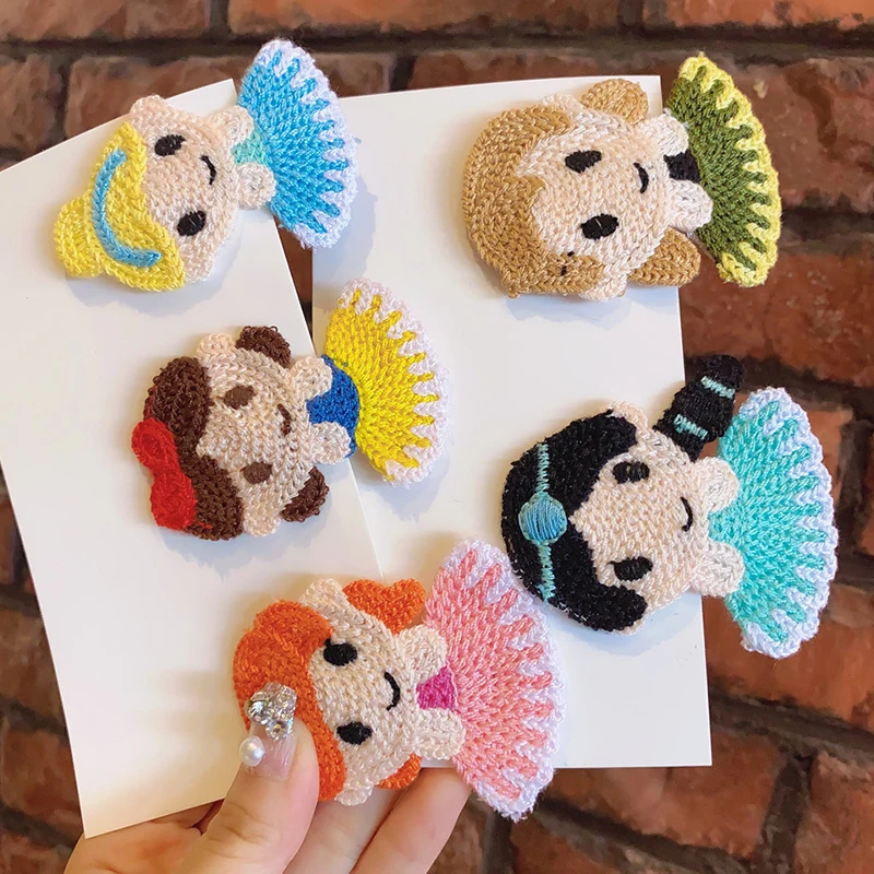 

Korean Cute Colorful Wool Knitted Cartoon Princess BB Clip Children's Hair Accessories Fashion Sweet Girl Hairpins Headwear