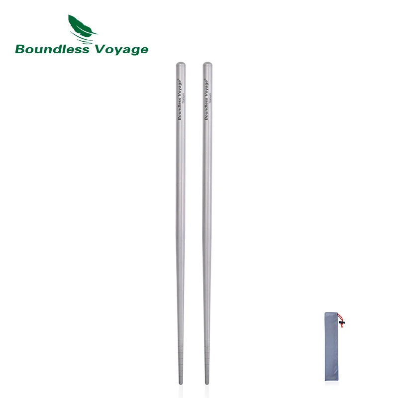 Титановые палочки для еды Boundless Voyage Round & Square нескользящая портативная посуда Ti