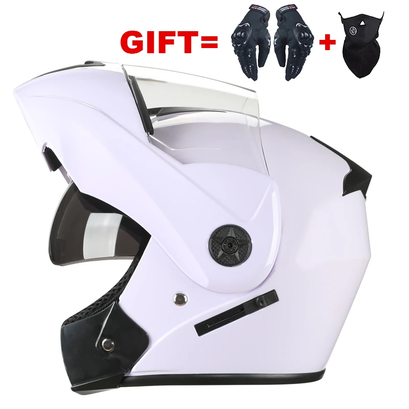 

2019 New Flip Up Motorbike Helmet Motorcycle Modular Dual Lens Motocross Moto Helmet Crash Full Face Helmets Casco Moto Casque