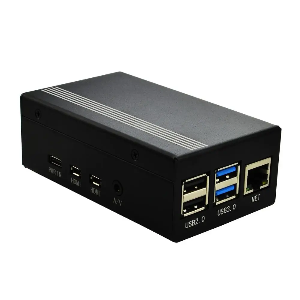 Raspberry Pi 4 Модель B металлический корпус с охлаждающим вентилятором черный |