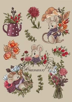 little mouse in the garden 47 60 cross stitch ecological cotton thread embroidery home decoration hanging painting gift