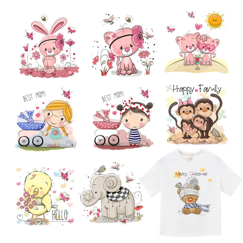 DIY Симпатичные нашивки в форме животных кота цыпленок кролик обезьянка