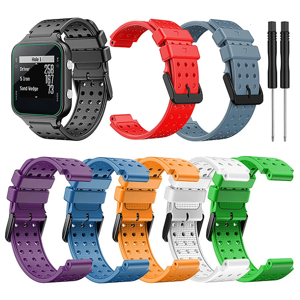 

Для Garmin подход S20 часы монохромный круглое отверстие силиконовый ремешок для наручных часов наручные браслет ремень с инструмент