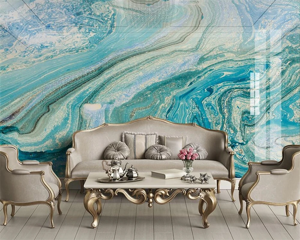 Пользовательские Современные стильные обои абстрактные акварельные мраморные