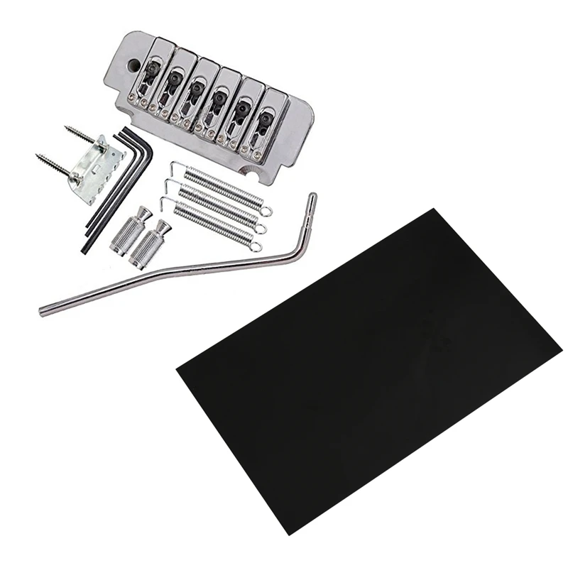 

Guitar Bass Pickguard Sheet Scratch Plate Blank with 6-String Saddle Tremolo Bridge