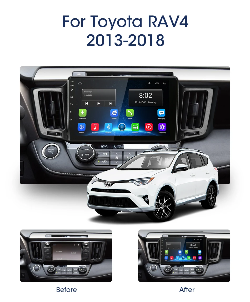 2G+ 32G Android 8,1 4G Автомобильная магнитола для Toyota RAV4 4 XA40 5 XA50 2012- мультимедийный видео плеер навигация gps 2din 2 Din Dvd