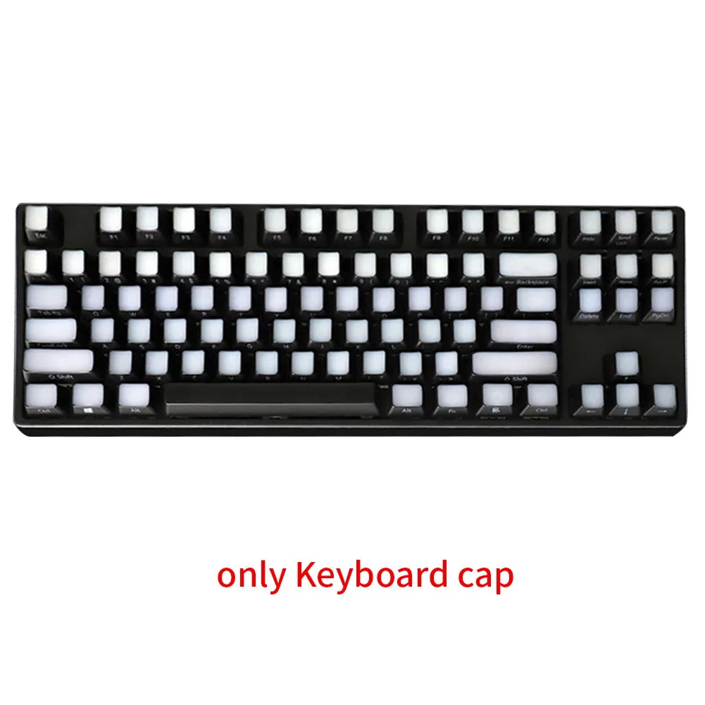 

104 Key Keycap Ergonomic Replacement 2 Tone Side Printed Office Gaming Accessory DIY Computer Translucent Wear Resistant