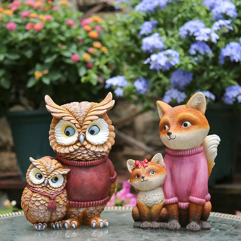 

Creative Owl Fairy Garden Cute Animals Miniature Figurines Outdoor Patio Resin Crafts Home Decoration Accessories