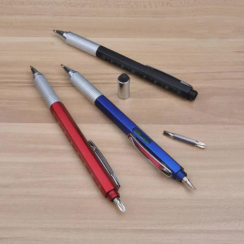 

Brand New Screen Stylus Pens Ballpoint Pen Bubble Level Stylus Ruler Multi-tool Driver Pen Business Screw Multi-functional Z2w5