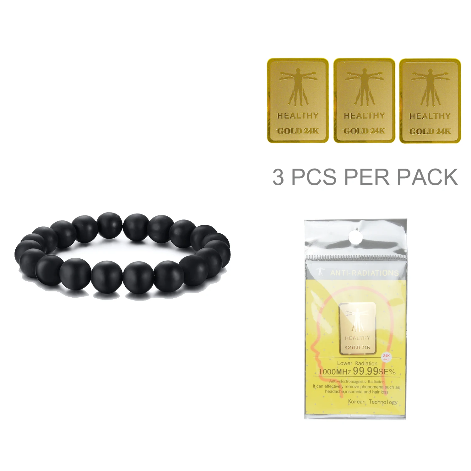 EBUTY натуральные мужские браслеты бусины из черного натурального камня подвески