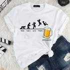 Женская уличная футболка, Винтажная Футболка большого размера с принтом в стиле Харадзюку, надписями на пятницу, пиво, вечевечерние, выходные, пивную кружку