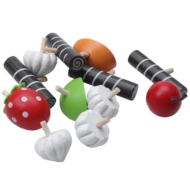 

1set Wooden Baby Kitchen Toys Pretend Cutting Cake Play Food & 1set Wooden Geometric Mystery Bag Teaching Aids Blocks