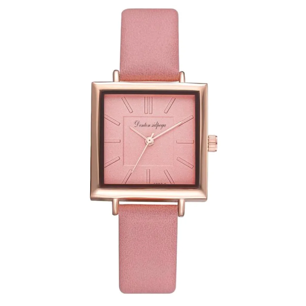 

Lady's Trend Pink Square Quartz Wristwatches Luxury Watch Women Designer Brand Famous Watches For Women Female Elegant Reloj