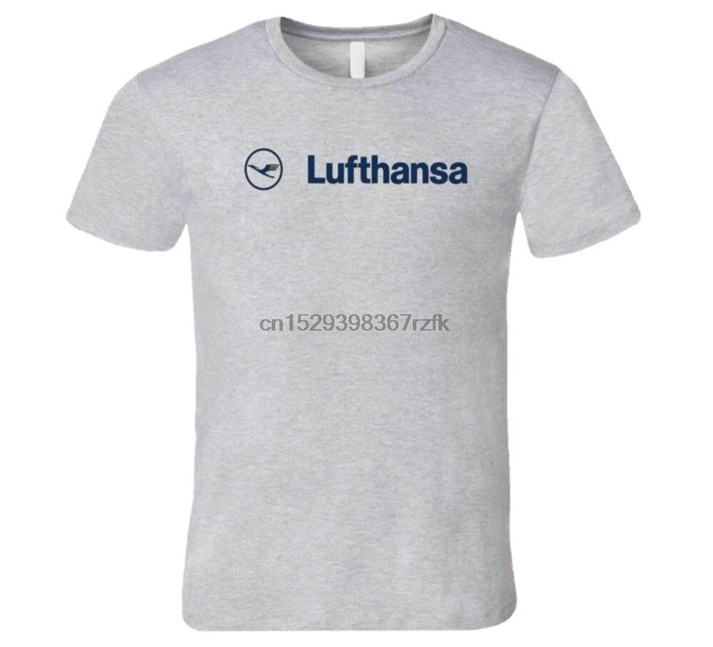 Классическая синяя футболка LUFTHANSA AIRLINES с логотипом |