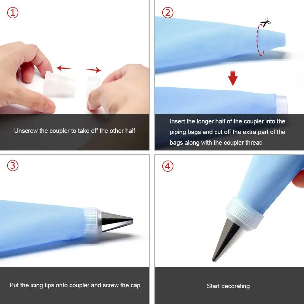 24 шт./компл. силиконовые Кухня аксессуары Обледенение Трубопроводы Крем