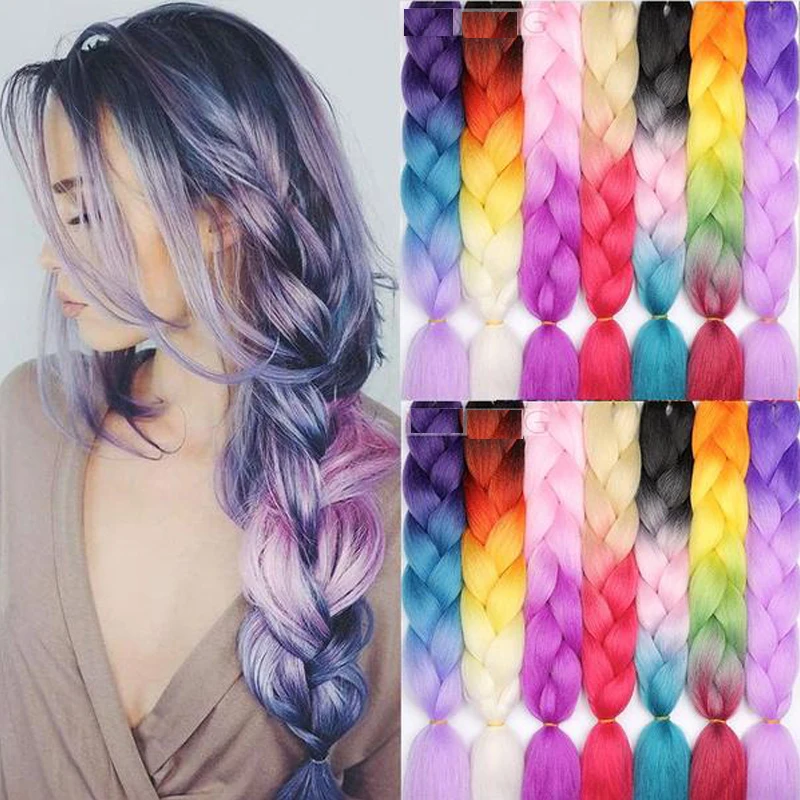 24 дюйма огромные косички длинные Омбре синтетические волосы крючком блонд