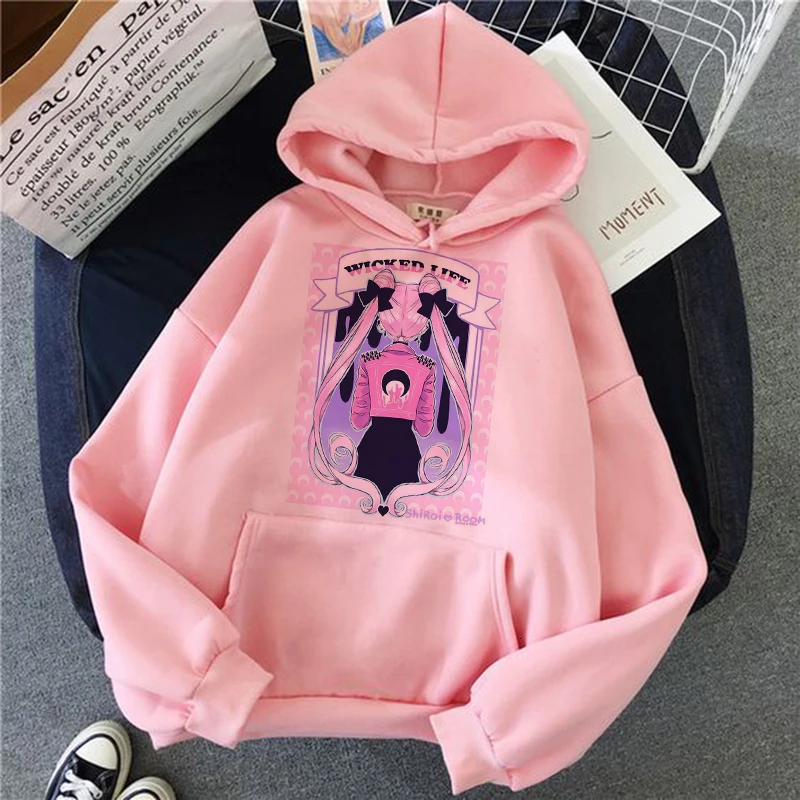 

Sailor Moon Kawaii Anime Harajuku Hoodie Women Ullzang Cute Cat Cartoon Korean Style Sweatshirt 90s Fashion Graphic Hoody Female