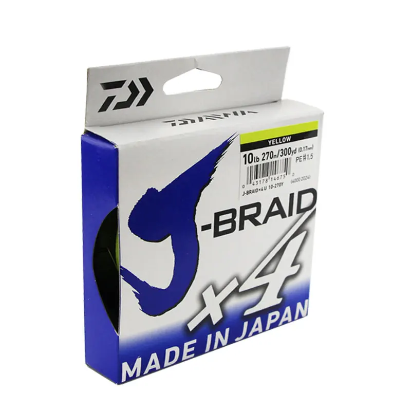 Плетеная мультифиламентная рыболовная леска 270 м Daiwa X4 J BRAID 150 Yd 300 Yds 4 нити