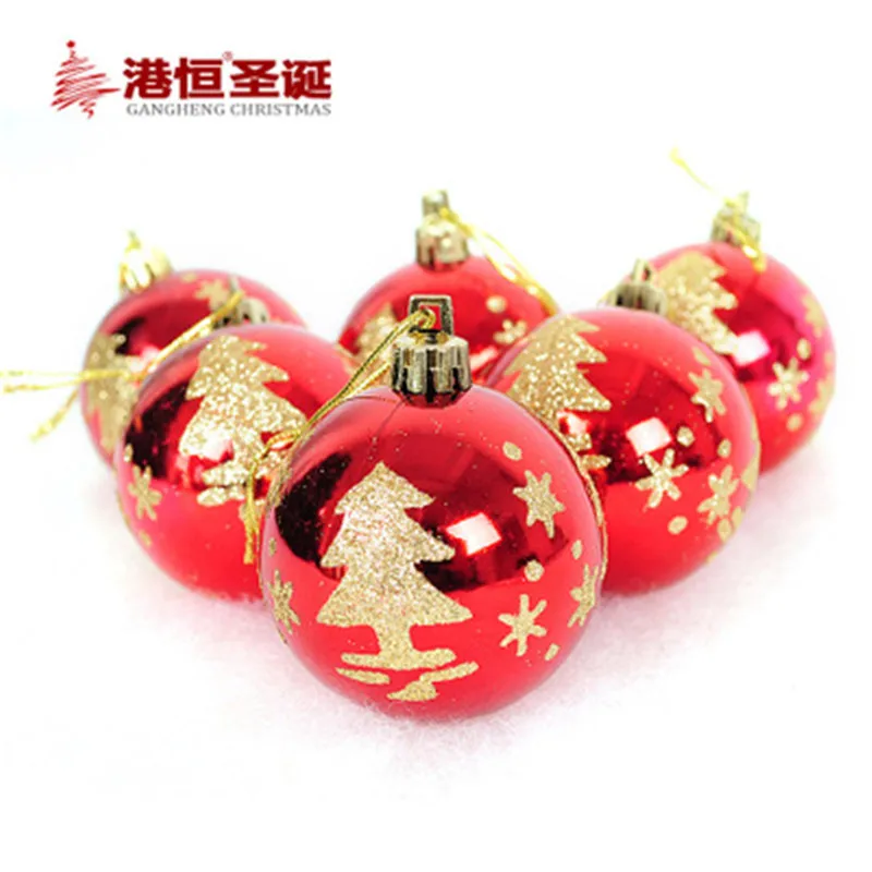 6 шт. Рождественская елка окрашенные шарики рождественские украшения Висячие для рождественской
