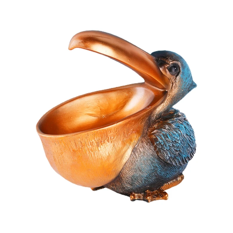 creative resin pelican statue toucan figurine key holder cell phone storage ornament for home office decor free global shipping