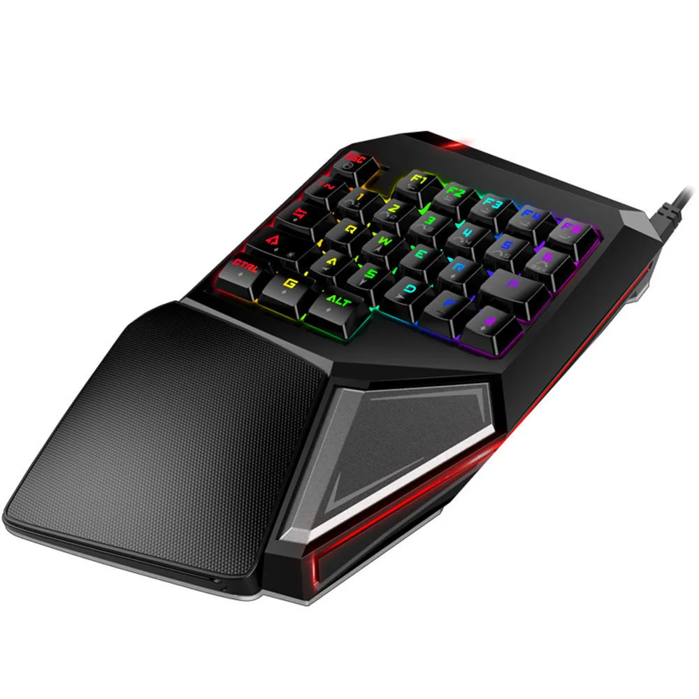 Delux T9 Plus Mechanical Keyboard Ergonomic Mini One Hand Gaming Computer Cool Keypad With RGB Backlit Light For Overwatch Gamer |