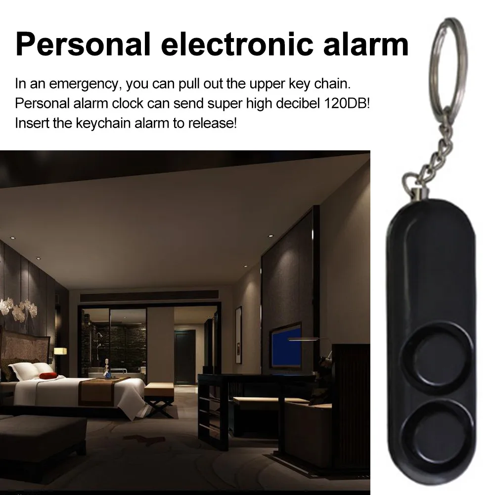 

Self Defense Anti-rape Device Dual Speakers Loud Alarm Keychain Bag Pendant Alert Attack Panic Safety Personal Security