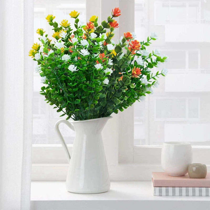 Искусственные цветы белые желтые оранжевые искусственные на открытом воздухе