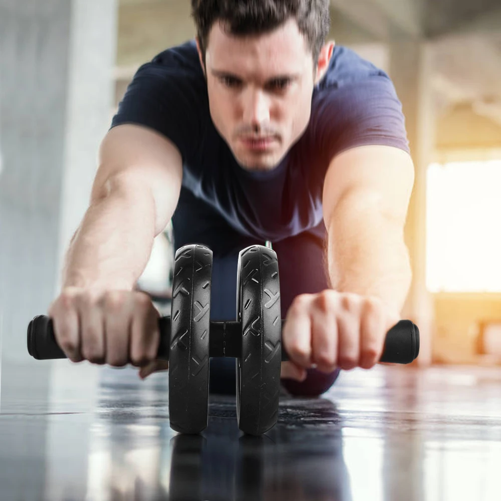 

Quiet Abdominal Roller Wheel with Protective Knee Pad Fitness AB Wheel Abdominal Exercise Roller Gym Fitness Training Equipment